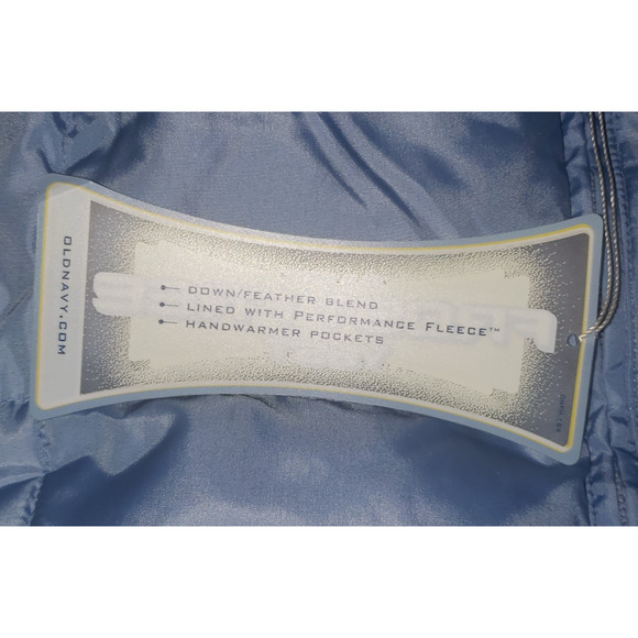 Old Navy Blue Puffer Vest Women’s Large Frost Free Sleeveless Outerwear - Picture 8 of 10